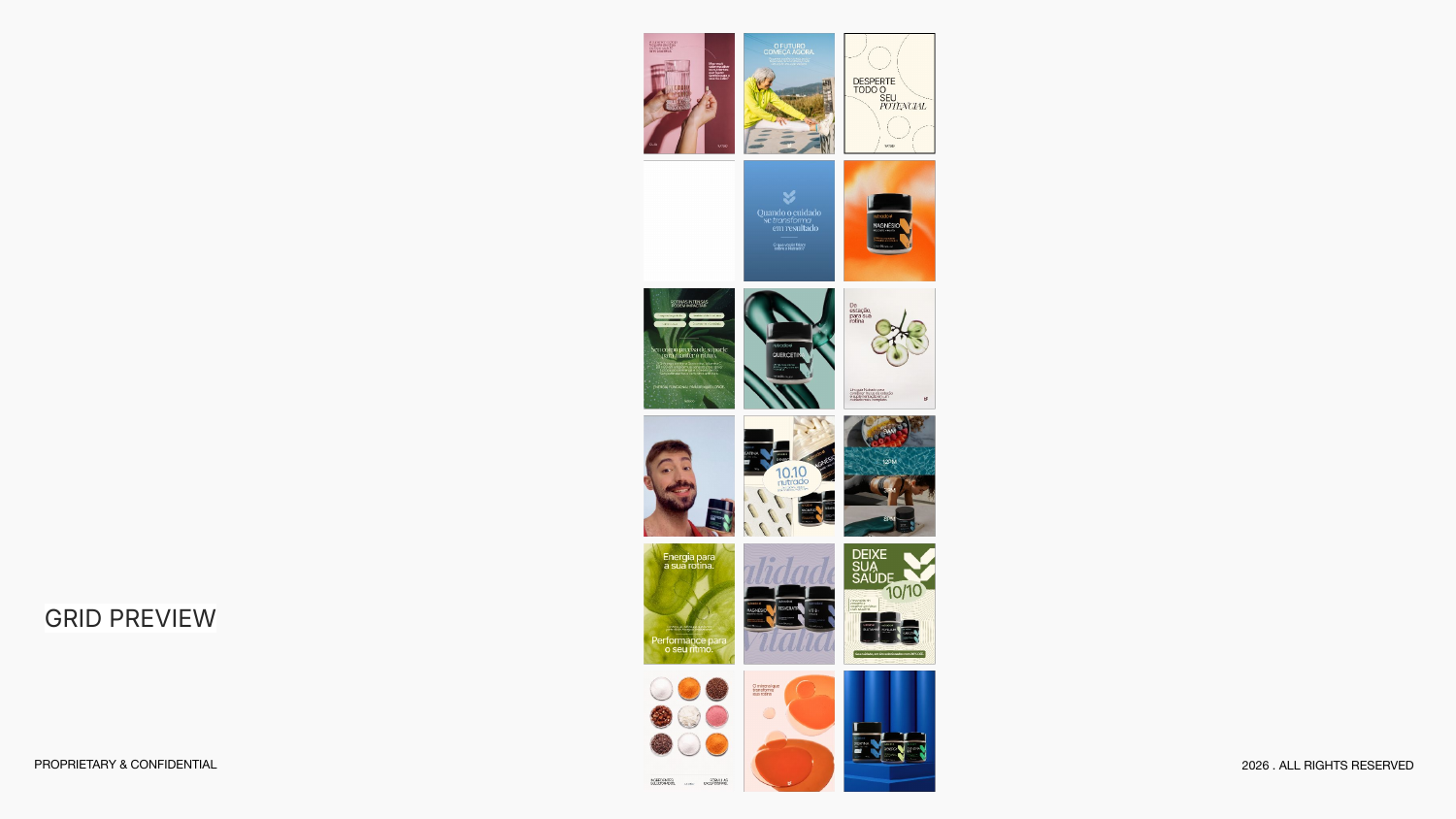 Preview do grid social Nutrado de outubro de 2026